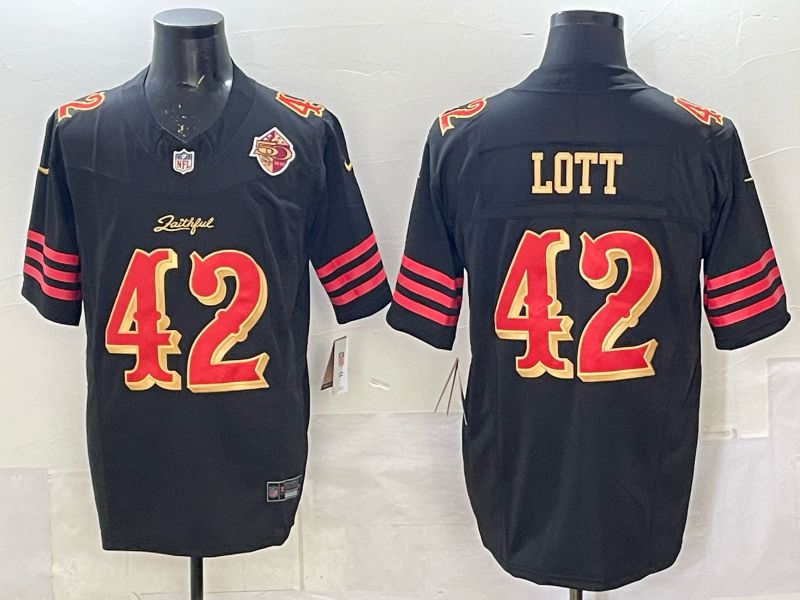 Men 2025 San Francisco 49ers #42 Lott black 5th generation Nike Limited NFL Jersey style 0017